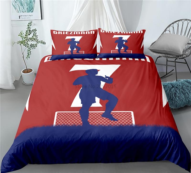 Famous Football Player 3d Bedding Set Football Printed Duvet Cover Set with Pillowcase Europe/Australia/USA Twin Queen King Size