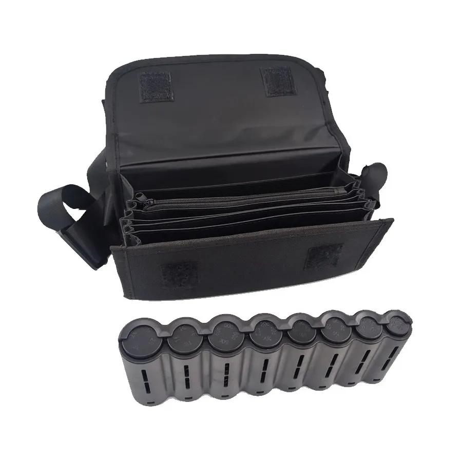 

6 Pockets Euro Wallet Fanny Pack Waist Bag 8 Slots Euro Coin Holder Dispenser For Waiter Driver Cashier Money Bills Safe чорний