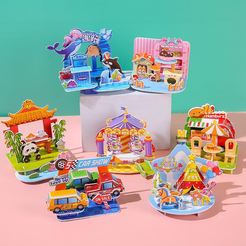 

Creative 3D Small House Puzzle Model DIY Paper Craft Toy for Children Ages 3-6