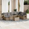 VidaXL Garden Lounge Set with Cushions 9 Pcs Beige Braided Resin 3275029