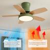 36/42/48 Inch Electric Ceiling Fan Light Full Spectrum Solid Wood Ceiling Fan Lamps Bedroom Mute LED Ceiling Fan