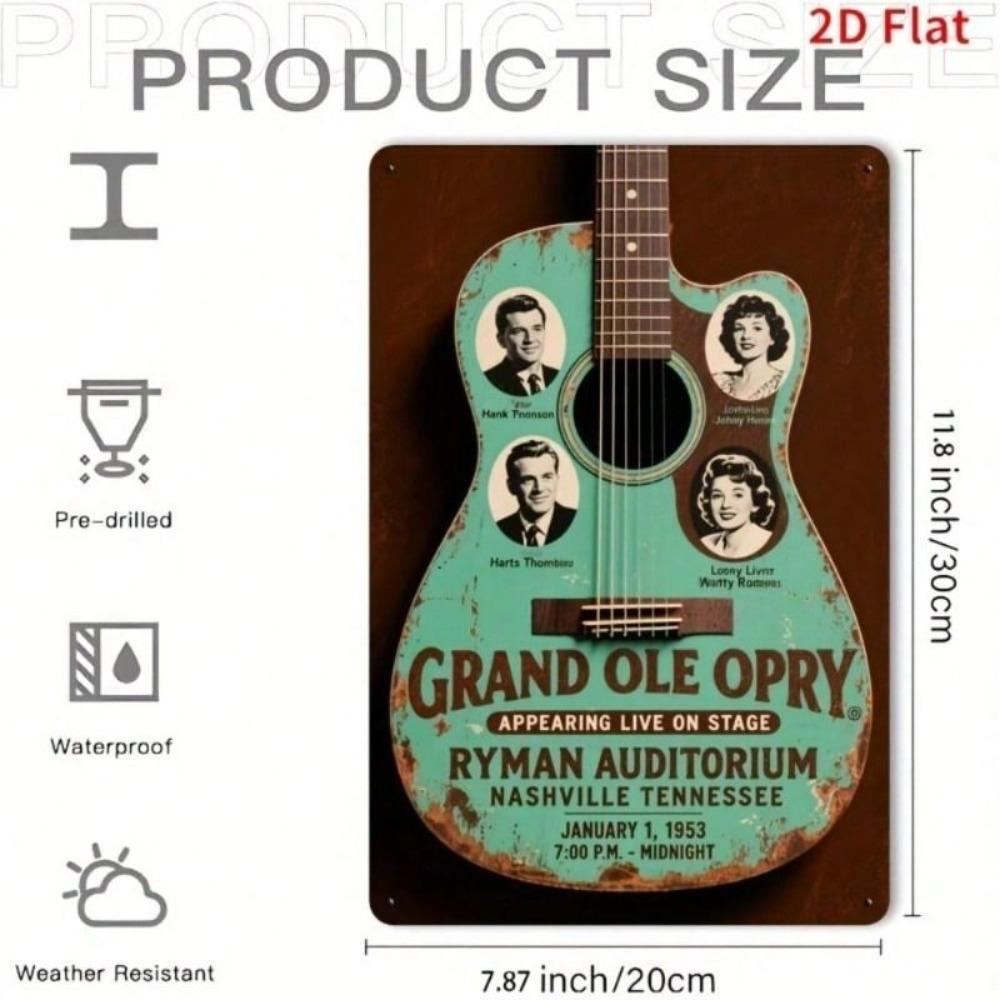 Retro Country Music Metal Wall Art Vintage Tin Sign Home Decor