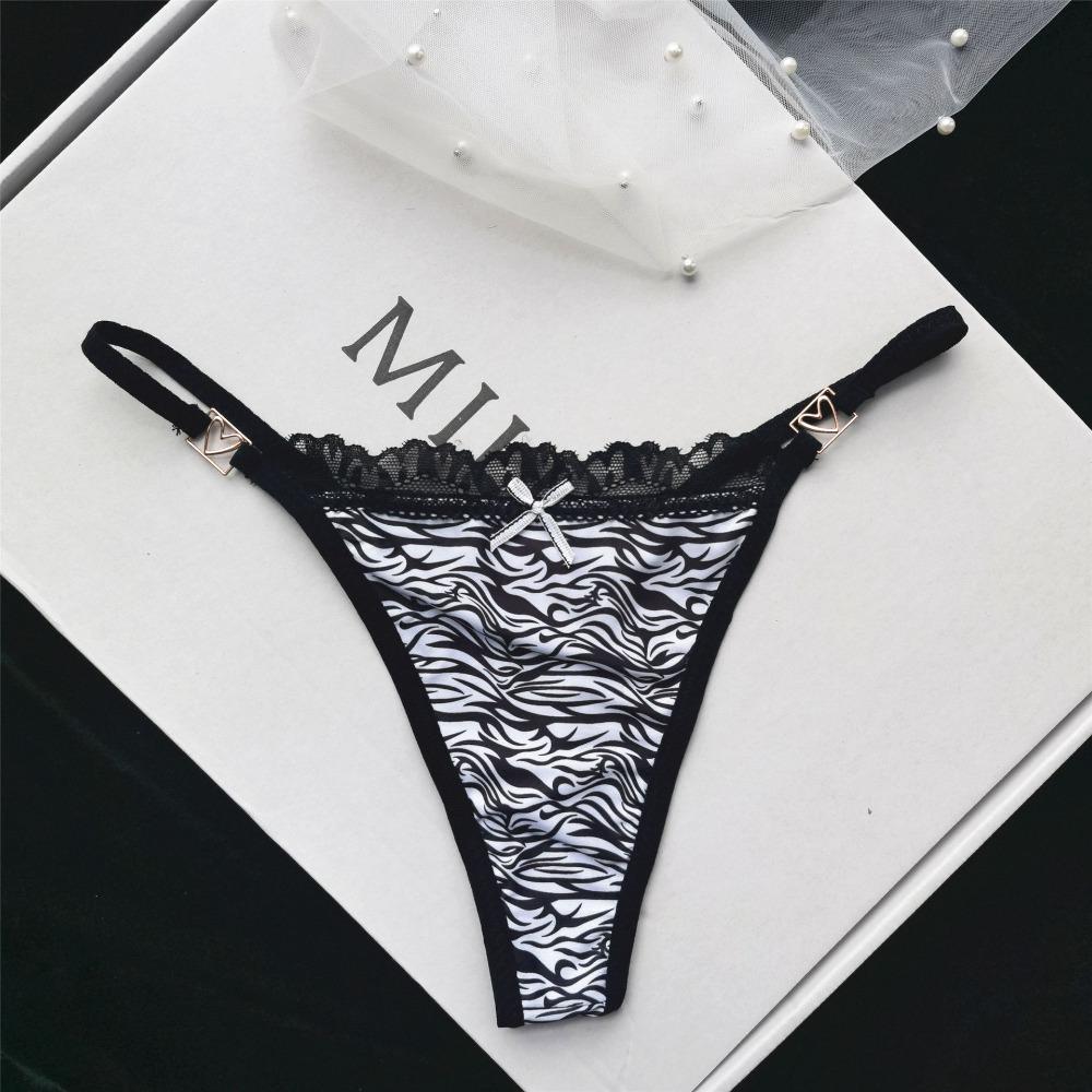 Trendy Underpants Law Waist Bow Thin Belt Lace Korean Underwear Briefs Women Panties G-String Thong