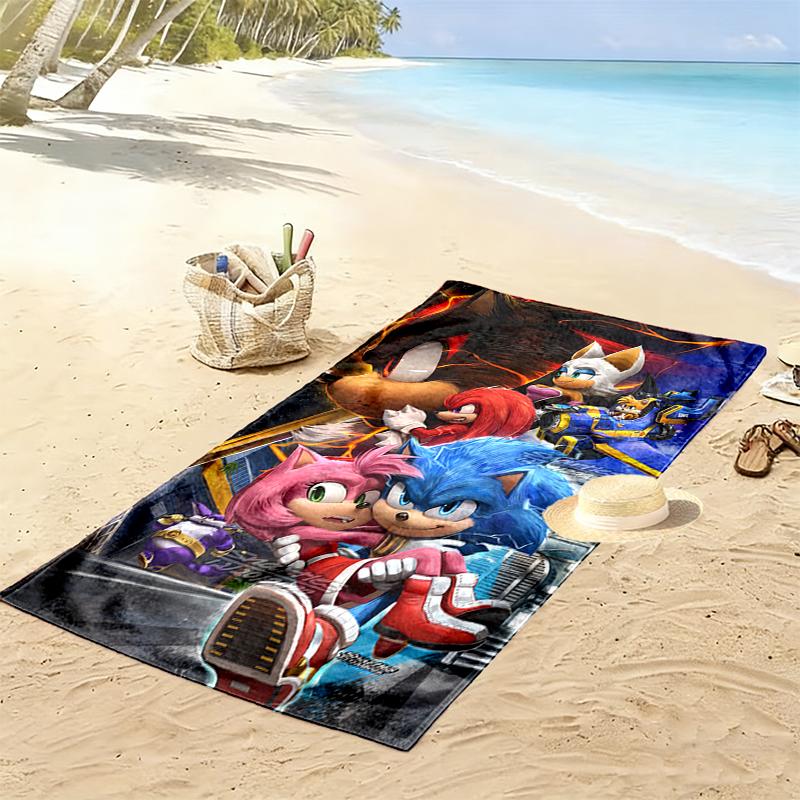 1pc SONIC Beach Towel, Outdoor Activities Perfect Summer Travel Supplies, As A Gift for Festivals