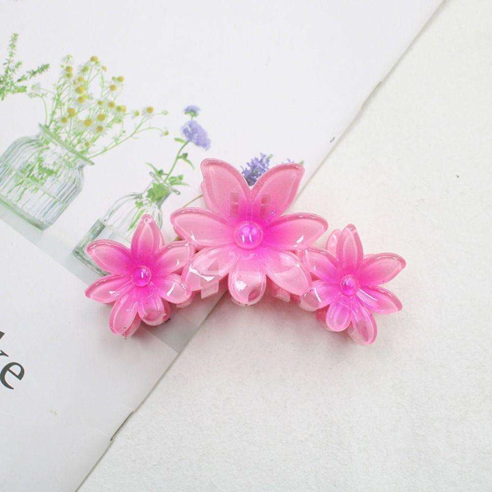 

Большие заколки-краб для волос с цветком 4,3 дюйма для женщин и девочек, гавайские заколки для волос для тонких средних волос розовый