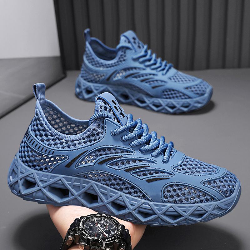 

TUINANLE Мужская повседневная обувь, легкие кроссовки для отдыха на пляже, для воды, дышащие сетчатые черные кроссовки для бега 45 синий