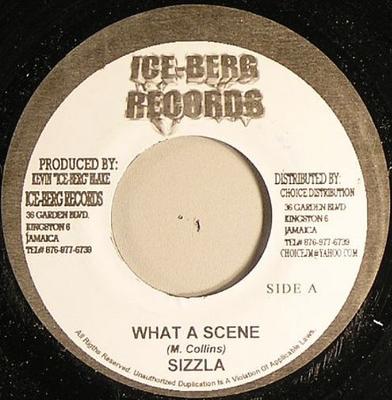 7inch Record SIZZLA  What A Scene NONE IceBerg Record 2004 Jamaica Reggae Ska  Dub Used