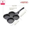 Non-Stick Four-Hole Omelette and Egg Dumpling Pan – Multi-Functional Stone Frying Pan for Breakfast and Steak