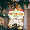 Adorable Christmas Resin Bear Family Ornament With Heartfelt Blessings For Festive Decor
