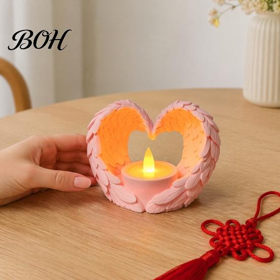 Creative Holiday Gift Ideas Angel Wings Tealight Candle Holder, Prayer Holder Memorial Gifts Housewarming for New Home Decor, Elegant Tabletop