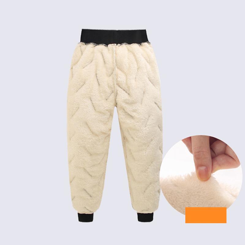 Barnebomullsbukser Vintergutter Tykkede bukser Bomull Lamull Varme bomullsbukser Gutteplysj uformelle bukser