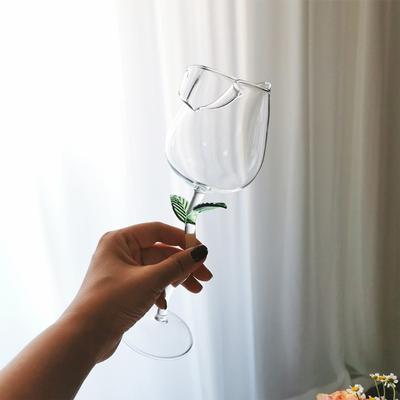 Şarap bardağı gül çiçek şekli kadeh kurşunsuz kırmızı şarap kokteyl bardakları ev düğün parti Barware Drinkware hediyeler