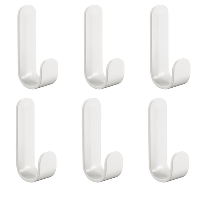 6pcs Towel Hook Self Adhesive Strong Wall Hooks Door Hanger Key Bag Coat Hook Holder Home Organizer Kitchen Bathroom Accessories