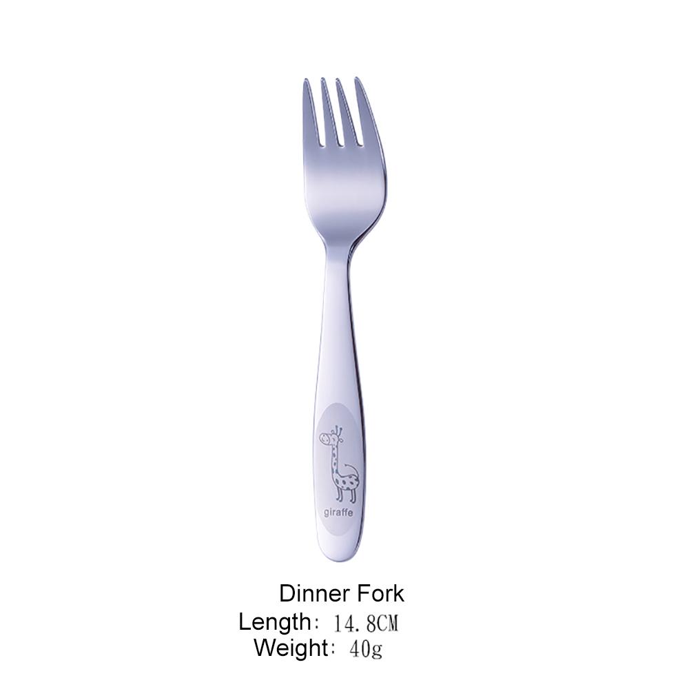 Children's Cutlery Tableware Stainless Steel Cartoon Giraffe Child Fork Knife Spoon Kids 4pcs Dinnerware Sets For Home Kitchen