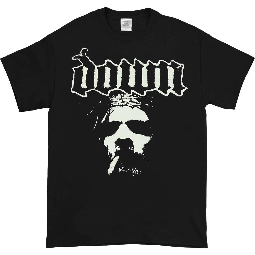 Men's Cotton T-Shirt, Quick Dry Breathable, Summer Casual Wear DOWN FACE T-SHIRT BAND CONCERT BLACK TEE Unisex