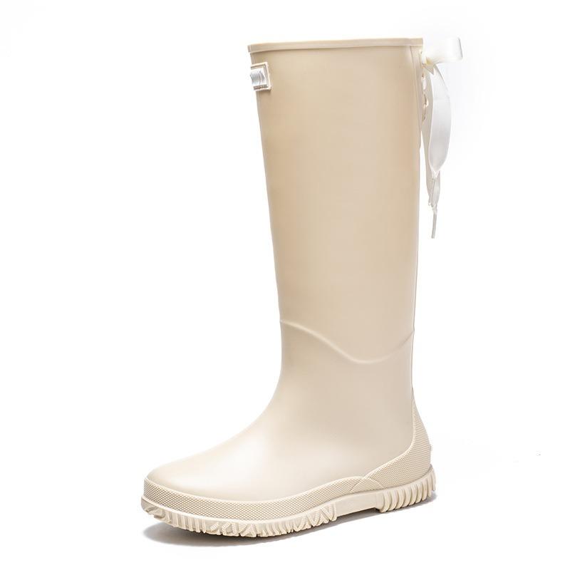 Women's Medium and High Rain Shoes Waterproof, Non-slip and Warm Rain Boots Fishing Work Four-season Boots Takeaway Rubber Shoes Water Boots