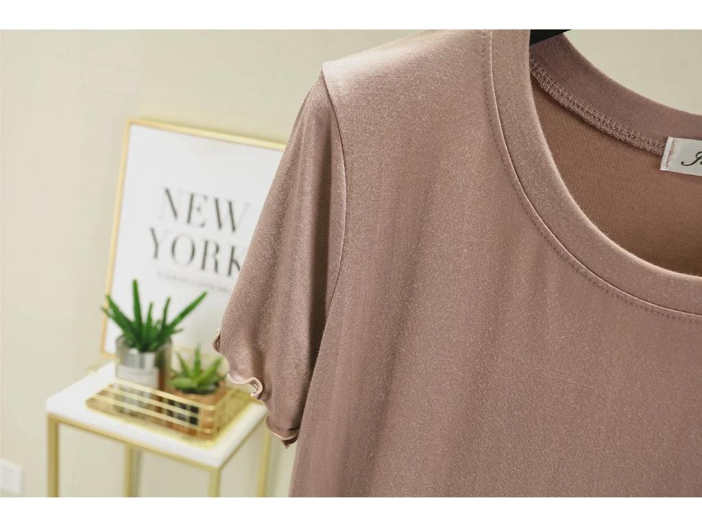 Women's Slim Fit Summer Ice Silk Short Sleeve Top