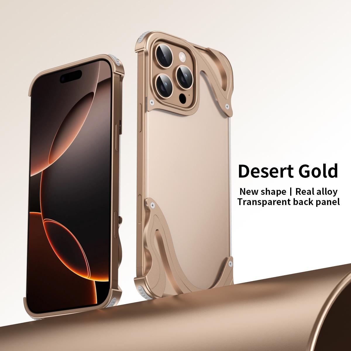 

2025 Новый металлический чехол Dolphin Borderless Anti Drop Case Подходит для iPhone 15/16 Promax/16 Pro Phone 14 pro max Cases iPhone 15 Pro Max золотой