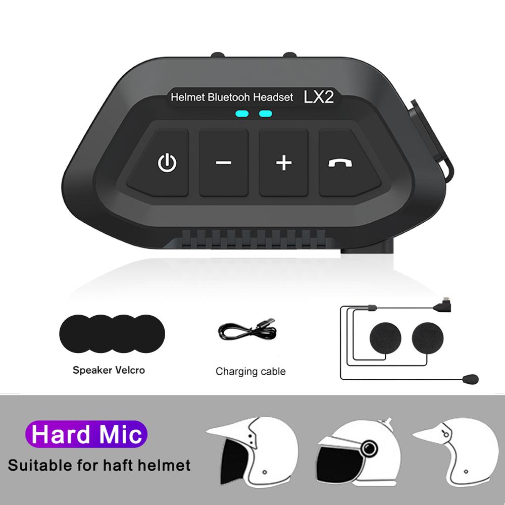 

Bluetooth 5.0 гарнитура для мотоциклетного шлема беспроводная гарнитура с шумоподавлением IP67 водонепроницаемая для езды на велосипеде поддерживает звонки без помощи рук музыка