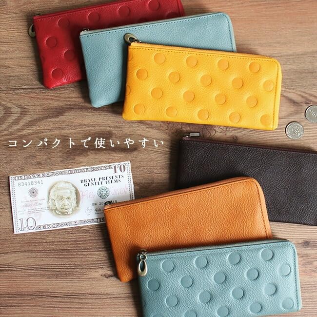 Easy Living Leather Long Compact Long Wallet Ladies Made in Japan Genuine Leather Thin Thin Light Easy to Use Stylish Card Large Capacity Smart Long