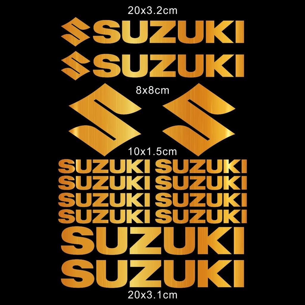 Motorcycle Decorative Sticker for Suzuki English Letter Logo Waterproof Reflective Decal Tank Logo Set Helmet Emblem Vinyl Kit