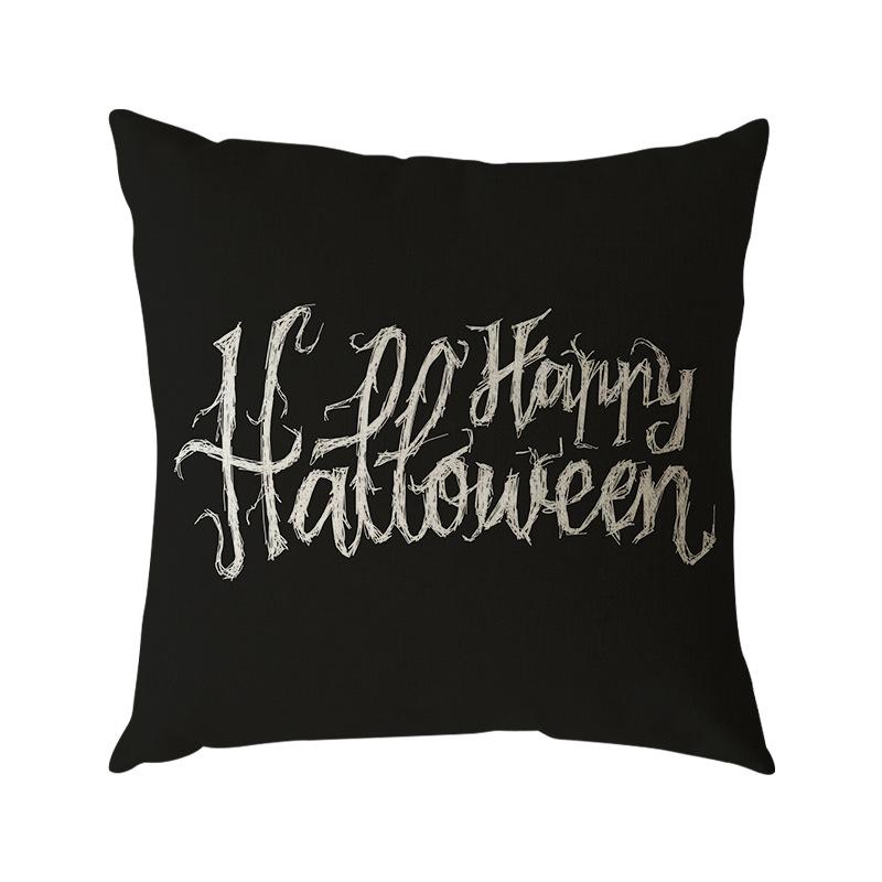 Funda de Almohada de Lino de Halloween Impresión Digital Decoración Festival de Halloween Almohada para Sofá