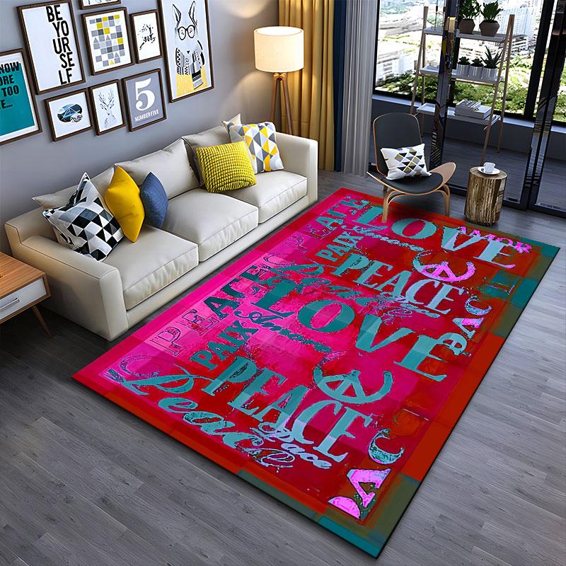 Love and Peace Word Pattern suitable as a non-slip mat for the living room or bedroom sofa