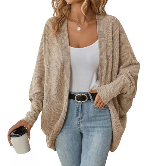 Women Batwing Sleeve Sweater Cardigan Casual Oversized Open Front Knit