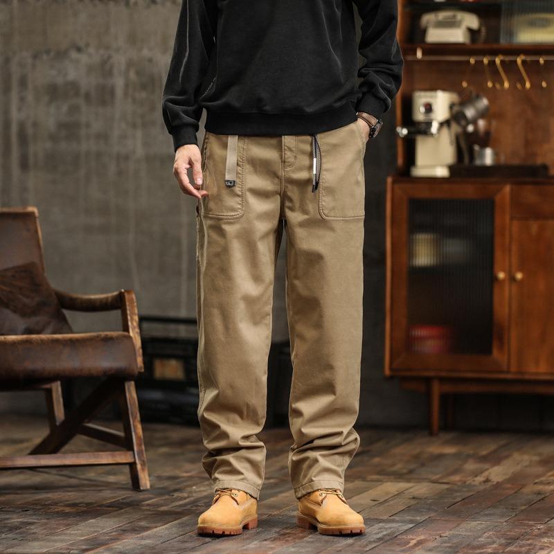

Ретро трендовый мужской комбинезон свободные прямые повседневные брюки мужские брюки трендовые брюки высококлассная мужская одежда 5XL хаки