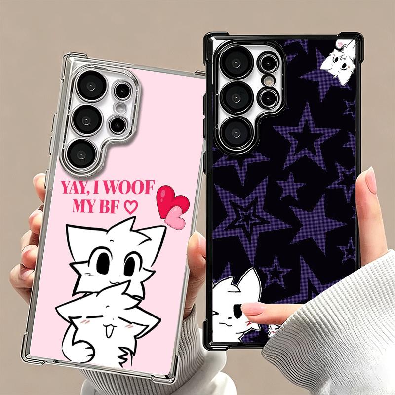 Cute B-Boykisser Catoon Plating Phone Case For Samsung Galaxy S24 S25 FE S26 Edge S23 Ultra S22 S21 Plus S20 Anti-Fall Airabag C