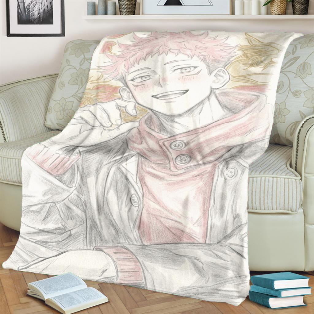 Jujutsu Kaisen Blanket Soft Warm Flannel Print for Bedrooms, Sofas, Beds, Chairs, Picnics, Travel