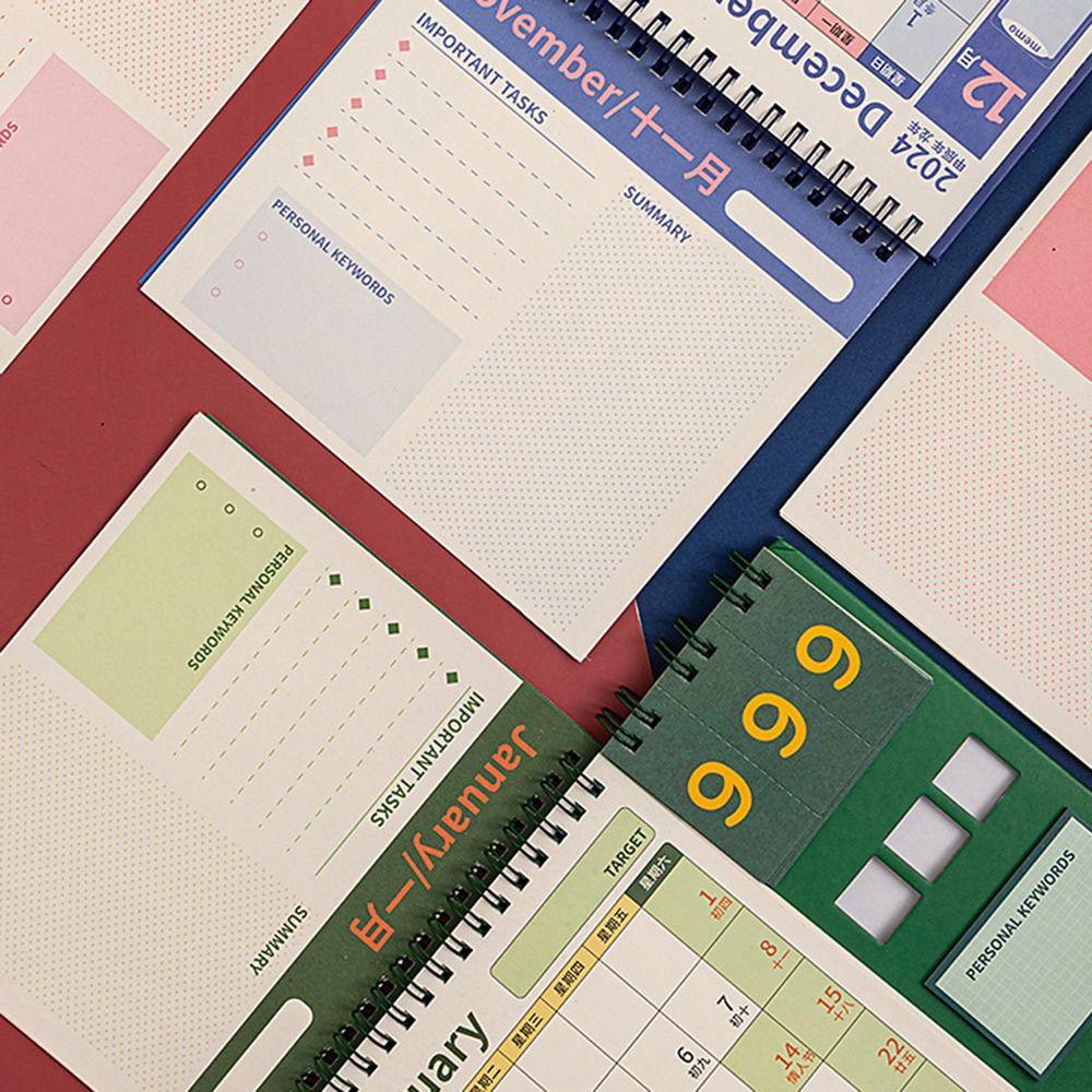 Paper Wall Calendar Plain Color Desktop Calendar Gift New Year Calendar