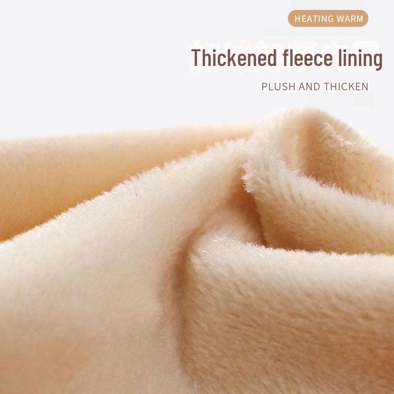 Nuevo Estilo Otoño/Invierno Ropa Interior Térmica de Algodón de Cintura Alta para Mujer con Felpa Plus