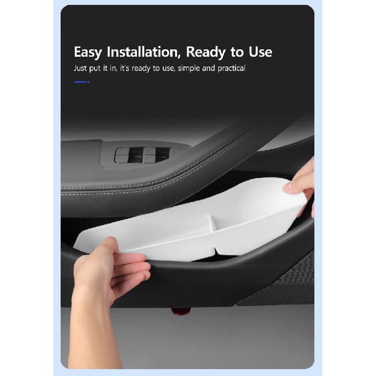 NovaAcc 4PCS Door Side Storage Box For Tesla Model 3 Highland 2024 Door Organizer Tray Door Handle Armrest Door Pocket Inserts