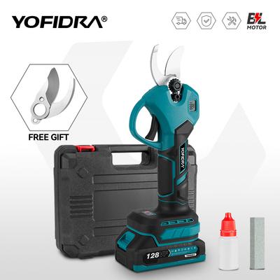 21V Brushless Electric Pruner Shear Digital Display Cordless Fruit Tree Bonsai Pruning 2 Gears  Electric Scissors For Makita  Battery
