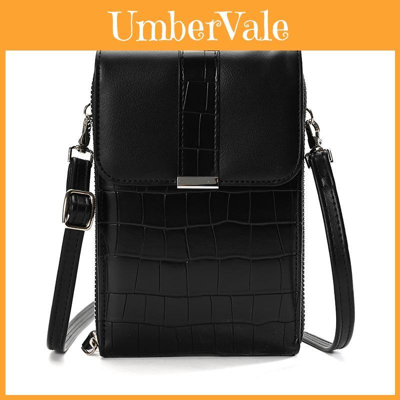 New 2023 Women's Crocodile Pattern Belt Buckle Cover Bag Multi-functional Mini Phone Bag Pu Leather Material