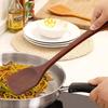 High-Temperature Resistant Non-Stick Wooden Stir-Fry Spatula with Long Handle