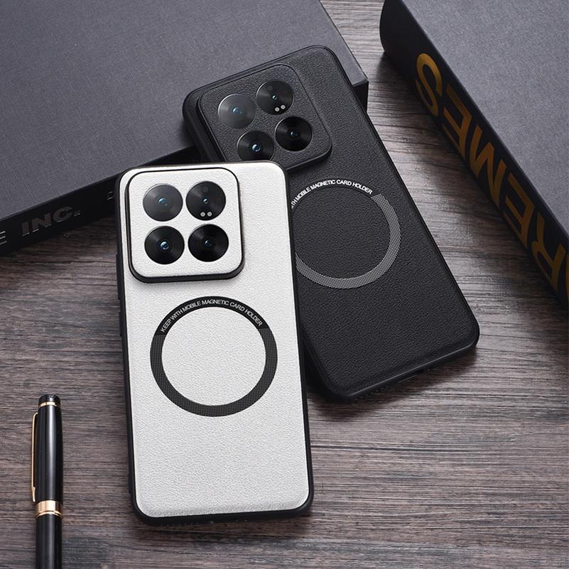 Magsafe Magnetic Wireless Charging Case For Xiaomi 15 Ultra Mi 15 Pro 14T Pro 14  PU Leather Cover