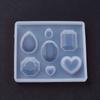 DIY Silicone Mold for Pendant Making, Resin Casting Mold for Epoxy Jewelry Making, Heart&Oval&Droplet&Octagon Shapes, Perfect for DIY Crafts