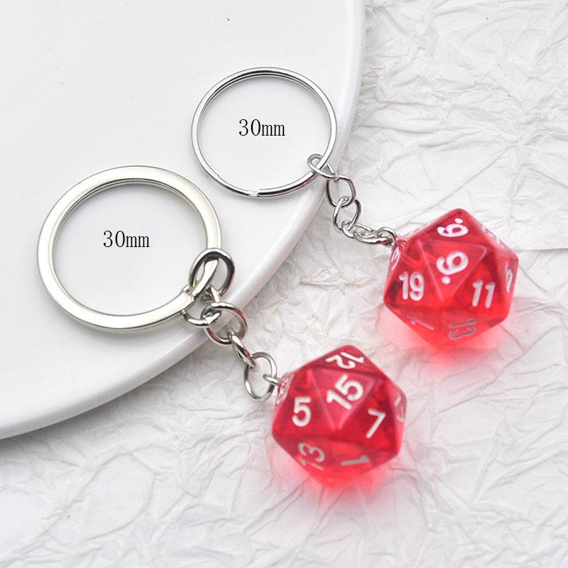 Colorful Acrylic 20-Sided Dice Shaker Pendant for Handmade Jewelry