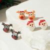 Ornaments, Funny Resin Santa Elk Resin Christmas Earrings, Stud Earrings