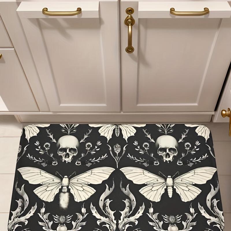 1PC Halloween Bats Kitchen Rug Non-Slip Door Mat Pop Design Bathroom Rug Bath Mat Carpet for Home Sink Laundry Decor
