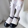 Sommer Kinder Mädchen Lange Socken Schwarz Weiß Farbe Lolita Strümpfe Schleife Spitze Japanische JK Wadensocke Prinzessin Kinder Strumpf