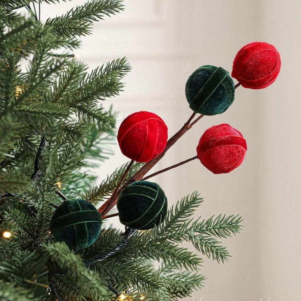 Flocking Lollipop Christmas Foam Ball Simulated Flower Arrangement Xmas Tree Decorations Christmas Flowers