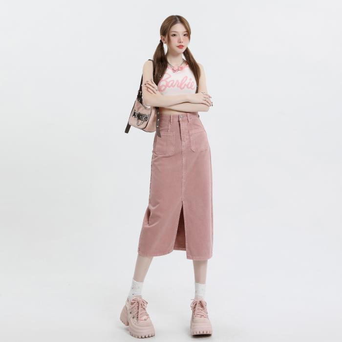 

Джинсовая юбка для женщин на лето Новая узкая и универсальная юбка с высокой талией, прикрывающая бедра, для женщин на лето Юбка средней длины для женщин на лето XL