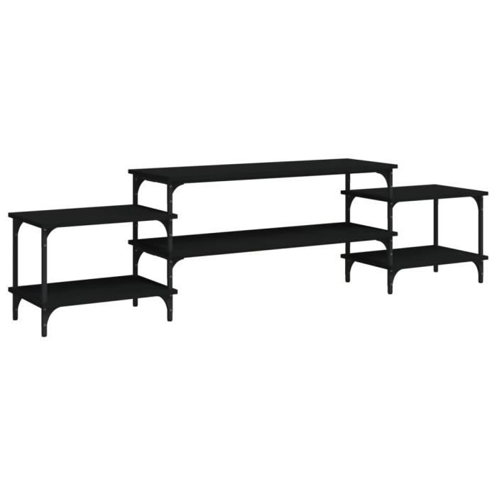 VidaXL Meuble TV noir 197x35x52 cm bois d'ingénierie 826325