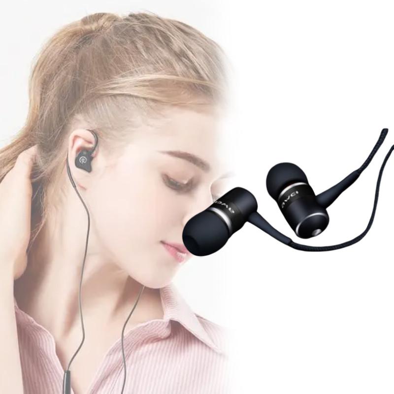 Mp3 Phone For Pc Awei Q3 Earphone Super Bass Noise Isolation Black Headphone