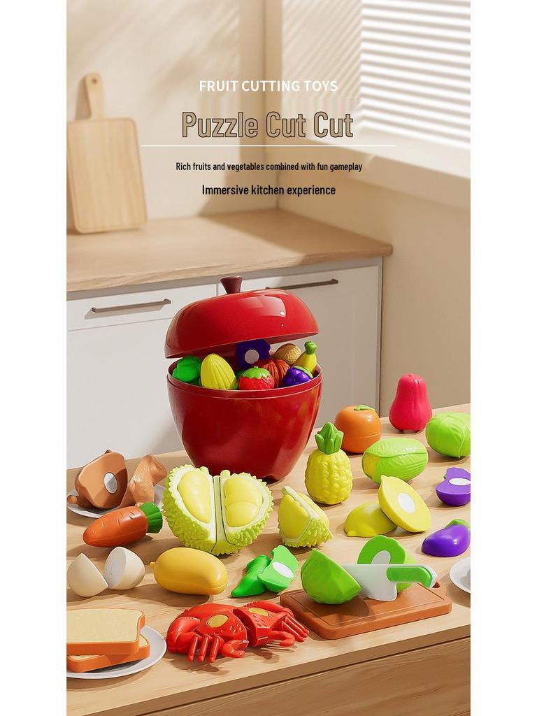Kids' Educational Pretend Play Fruit & Veggie Cutting Set