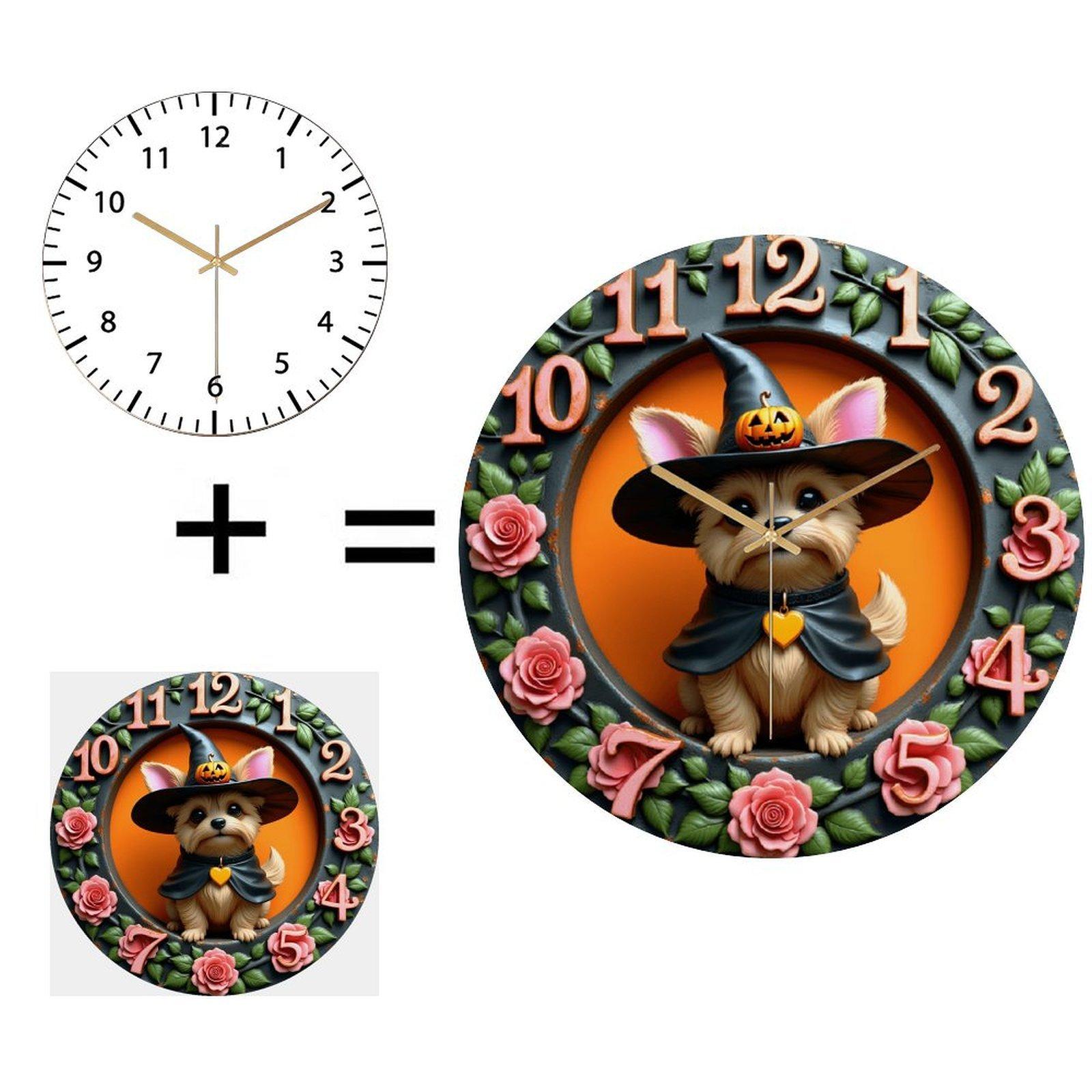 30x30cm Round Glass Wall Clock with a Design that is Both Current and Enduring (White,12 in(30.48cm))