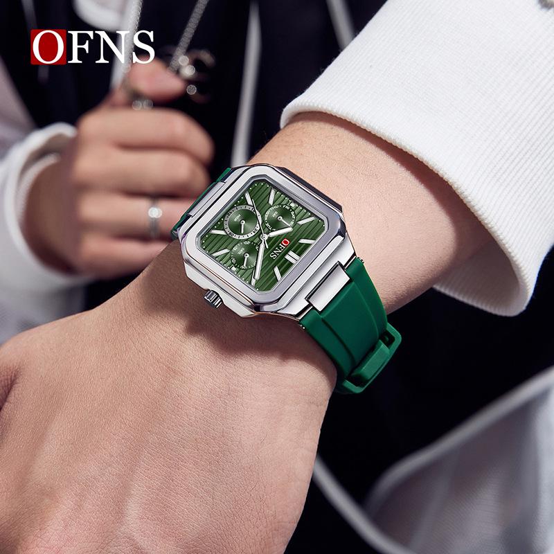 OFNS Men's Luxury Square Quartz Watch - Business Niche Design, Luminous, Waterproof.